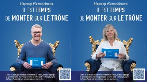 affiche monter sur le trone pour campagne de sensibilisation mars bleu
